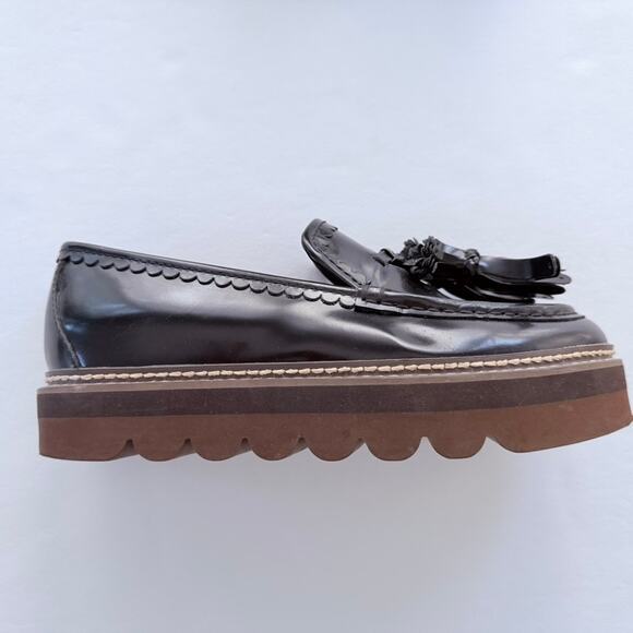 See by Chloe Patent Platform Loafer Tassel Size 38 / 8 Prep Whimsy Goth Coquette - Picture 1 of 8